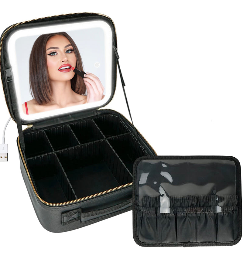 Cosmetic Travel Case With LED Mirror